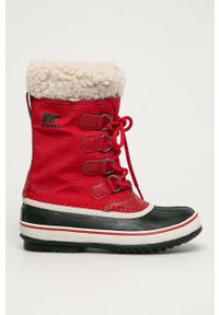sorel - Sorel - Śniegowce Winter Carnival. Nosek buta: okrągły. Zapięcie: sznurówki. Kolor: czerwony. Materiał: syntetyk, materiał, skóra, guma. Szerokość cholewki: normalna. Obcas: na obcasie. Wysokość obcasa: średni #1