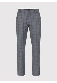 Pako Lorente - PAKO LORENTE – Szare spodnie męskie w niebieską kratę. Okazja: na co dzień. Kolor: szary, niebieski, wielokolorowy. Materiał: poliester, wiskoza. Styl: casual #8