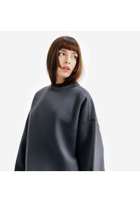 Decathlon - Bluza okrągły dekolt damska Elementals. Kolor: szary. Materiał: poliester, tkanina, bawełna, elastan, materiał, prążkowany #1