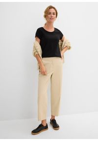 bonprix - Dopasowany T-shirt. Okazja: na co dzień. Kolor: czarny. Materiał: materiał, bawełna. Długość rękawa: krótki rękaw. Długość: krótkie. Styl: casual #2