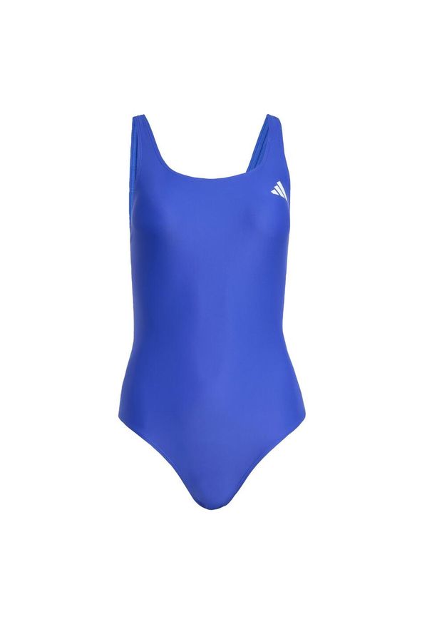 Adidas - Kostium kąpielowy V-back. Kolor: niebieski. Materiał: materiał