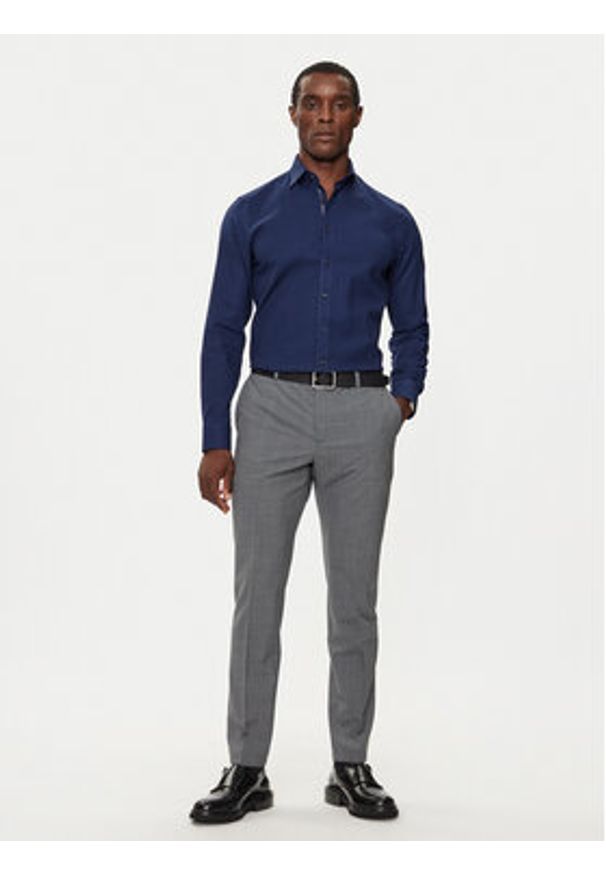 Michael Kors Koszula MK0DS01364 Granatowy Slim Fit. Kolor: niebieski. Materiał: bawełna