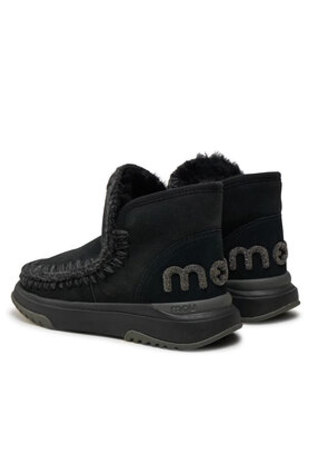 Mou Śniegowce Eskimo Jogger Glitter FW421001A Czarny. Kolor: czarny. Materiał: zamsz, skóra