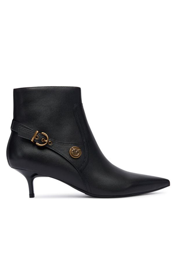 Pinko - PINKO Botki Gloria 14 SD0367 P087 Czarny. Kolor: czarny. Materiał: skóra