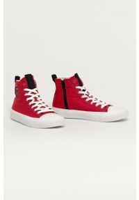 Guess - Trampki. Nosek buta: okrągły. Zapięcie: sznurówki. Kolor: czerwony. Materiał: guma #2
