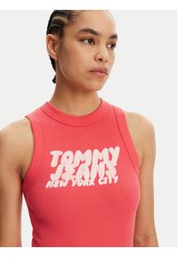 Tommy Jeans Sukienka codzienna Bubble DW0DW21351 Koralowy Slim Fit. Okazja: na co dzień. Kolor: pomarańczowy. Materiał: bawełna. Typ sukienki: proste. Styl: casual #3
