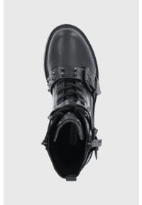 Guess Workery damskie kolor czarny na płaskim obcasie. Nosek buta: okrągły. Kolor: czarny. Materiał: guma. Obcas: na obcasie. Wysokość obcasa: niski #5