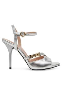 Love Moschino - LOVE MOSCHINO Sandały JA16089G1MIF090B Srebrny. Kolor: srebrny. Materiał: skóra