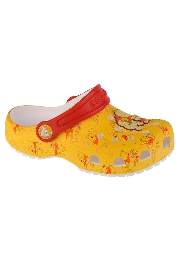 Klapki Crocs Classic Disney Winnie The Pooh T Clog Jr 208358-94S wielokolorowe. Okazja: na co dzień. Kolor: wielokolorowy. Materiał: materiał, guma. Szerokość cholewki: normalna. Wzór: motyw z bajki. Styl: casual