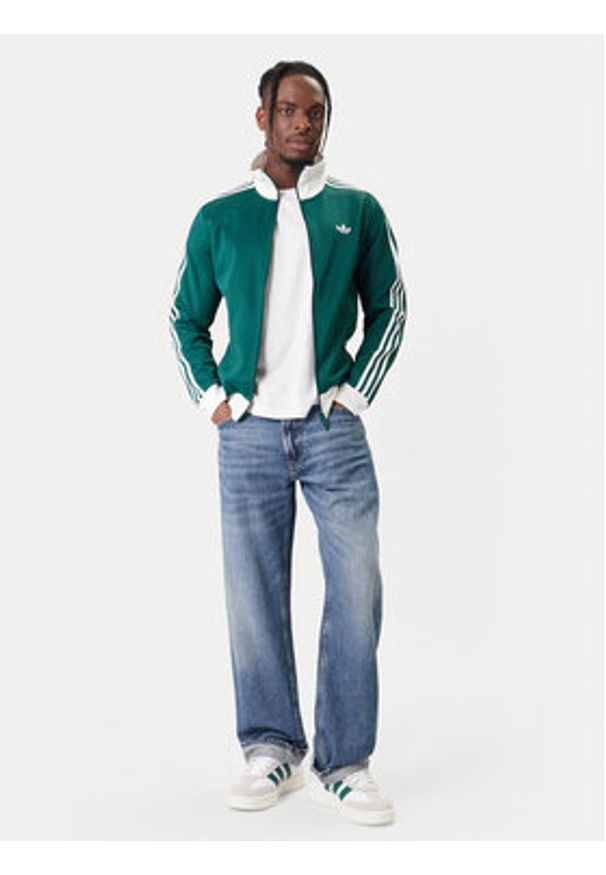 Adidas - adidas Bluza adicolor Classic KE1666 Zielony Slim Fit. Kolor: zielony. Materiał: bawełna