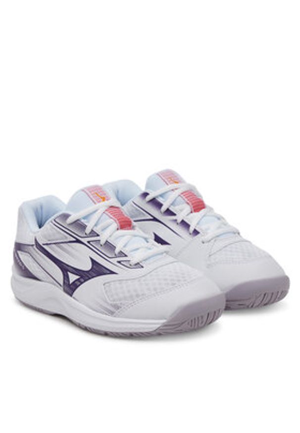 Mizuno Buty halowe Cyclone Speed 5 V1GC258035 Biały. Kolor: biały. Materiał: skóra