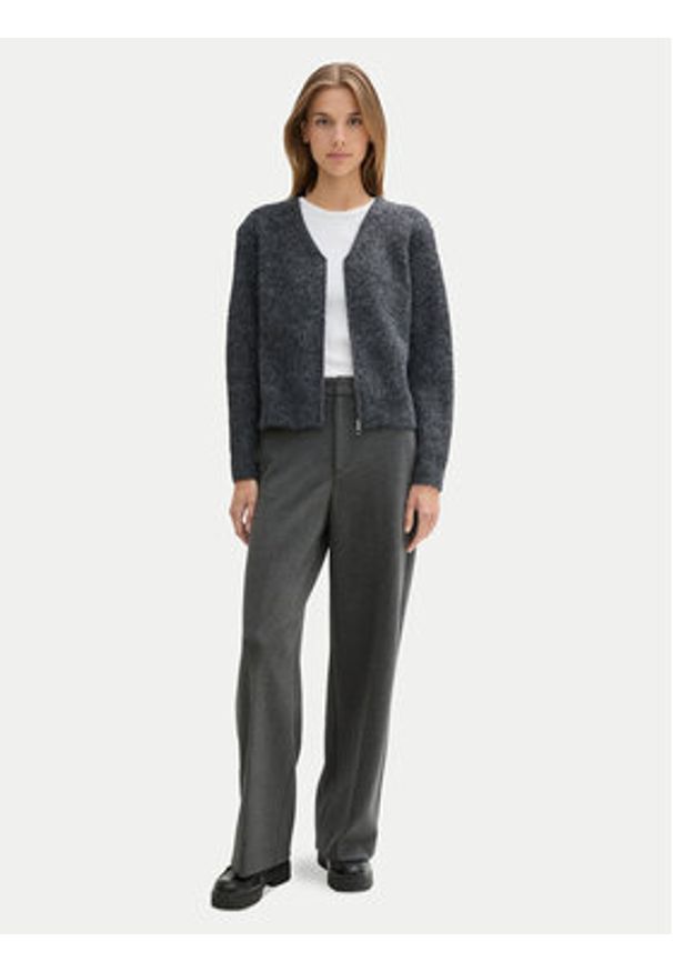 Tom Tailor Denim Kardigan 1043968 Szary Relaxed Fit. Kolor: szary. Materiał: syntetyk