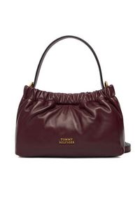 TOMMY HILFIGER - Tommy Hilfiger Torebka Soft Leather Mini Crossover AW0AW18306 Bordowy. Kolor: czerwony. Materiał: skórzane #3