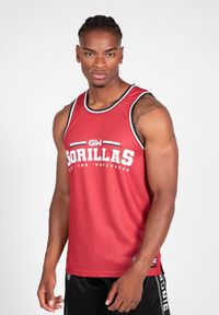 GORILLA WEAR - Keene Odwracalny Top bez rękawów - Czerwony/Czarny. Kolor: czerwony, czarny, wielokolorowy. Długość rękawa: bez rękawów. Styl: sportowy