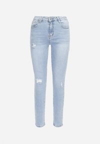 Born2be - Jasnoniebieskie Jeansy Skinny z Przetarciami Radea. Kolor: niebieski. Styl: klasyczny