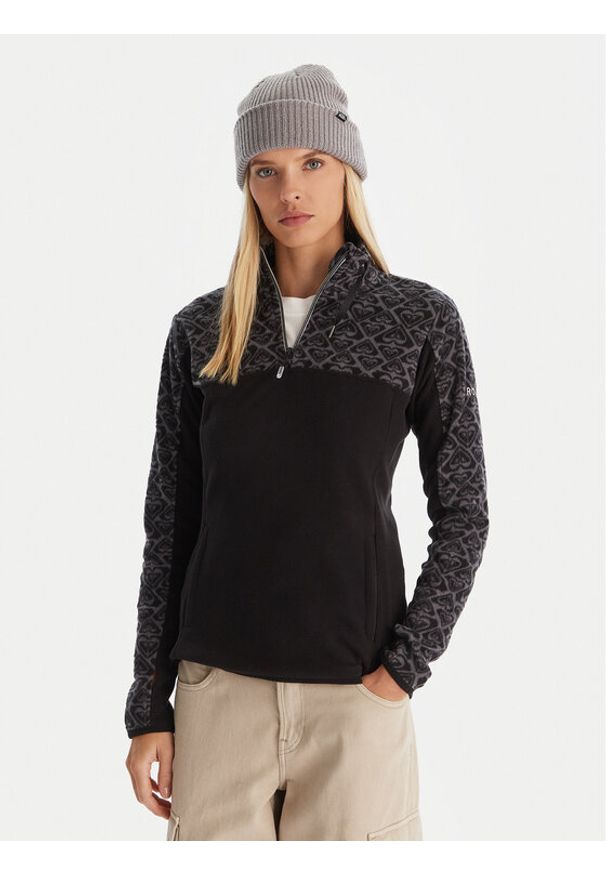 Roxy Polar Sayna Half Zip ERJFT04831 Czarny Regular Fit. Kolor: czarny. Materiał: syntetyk
