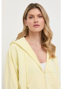 Max Mara Leisure bluza damska kolor żółty z kapturem gładka. Typ kołnierza: kaptur. Kolor: żółty. Materiał: dzianina. Wzór: gładki #6
