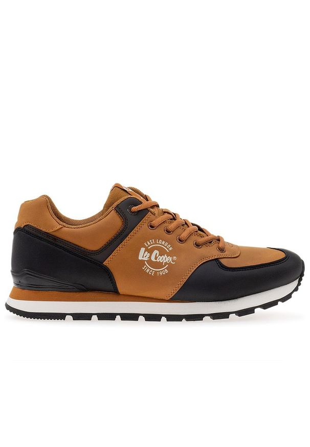 Buty Lee Cooper LCJ-23-31-3074M - brązowe. Zapięcie: sznurówki. Kolor: brązowy. Materiał: materiał, syntetyk, guma. Szerokość cholewki: normalna
