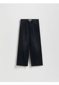 Reserved - Jeansy wide leg - czarny. Kolor: czarny