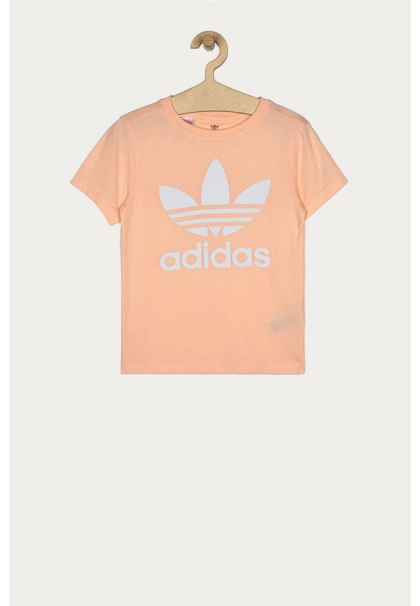 adidas Originals - T-shirt dziecięcy 128-164 cm. Okazja: na co dzień. Kolor: różowy. Materiał: bawełna, dzianina. Wzór: nadruk. Styl: casual