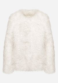 Born2be - Jasnobeżowa Kurtka Futerko na Metalowe Zaczepy Esaliren. Okazja: na co dzień. Kolor: beżowy. Materiał: futro. Styl: klasyczny, casual, elegancki #3