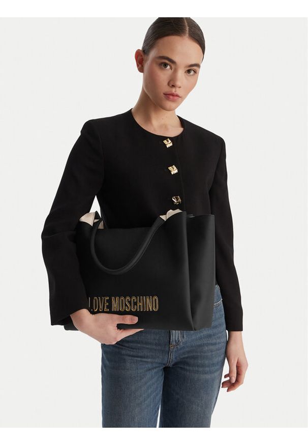 Love Moschino - LOVE MOSCHINO Torebka JC4107PP1OKD0000 Czarny. Kolor: czarny. Materiał: skórzane