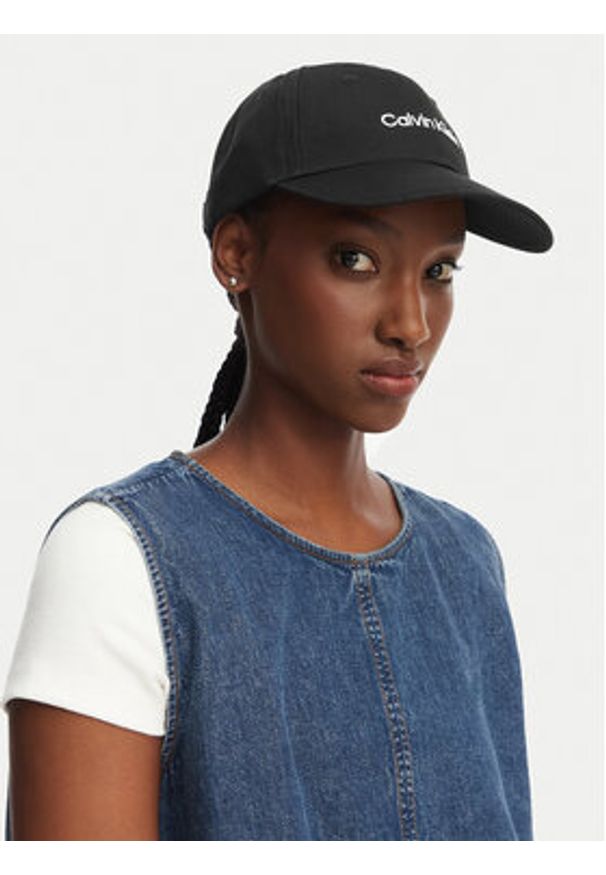 Calvin Klein Czapka z daszkiem Logo Embroidery Baseball Cap LV04F5003G Czarny. Kolor: czarny. Materiał: bawełna
