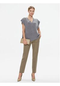 Calvin Klein Chinosy Gabardine K20K205785 Beżowy Slim Fit. Kolor: beżowy. Materiał: bawełna