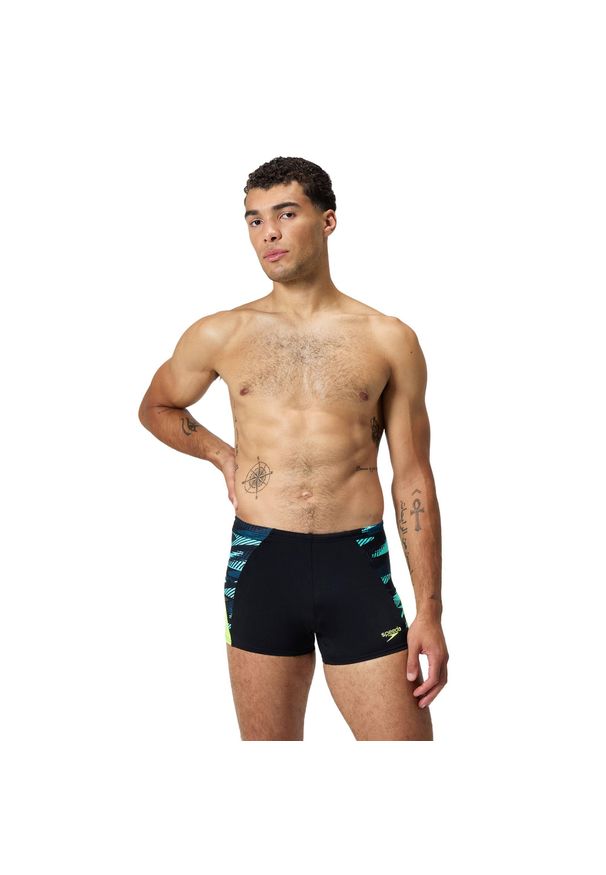 Bokserki pływackie męskie Speedo Endurance+ MAX Splice Aquashort. Kolor: czarny