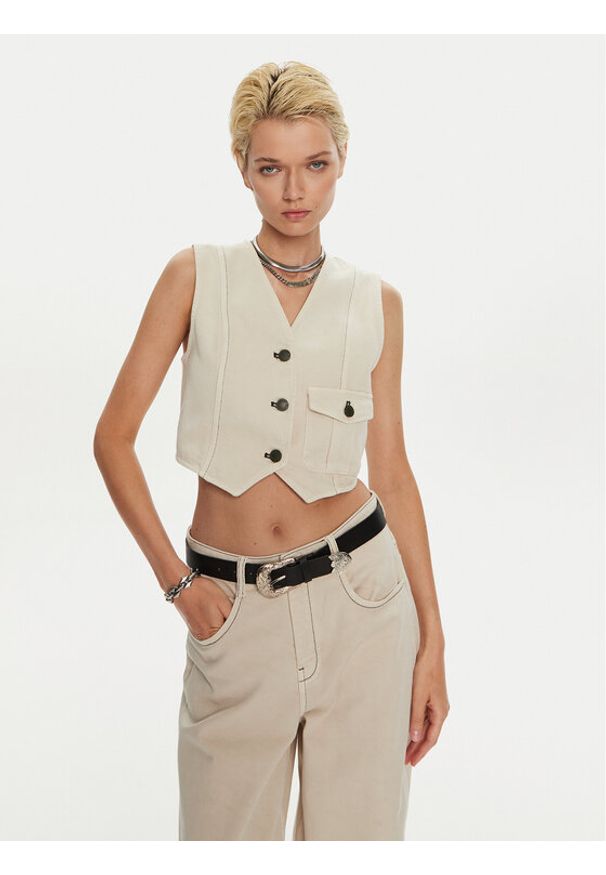 Miss Sixty Kamizelka 6L3WJ4620000 Écru Regular Fit. Materiał: bawełna