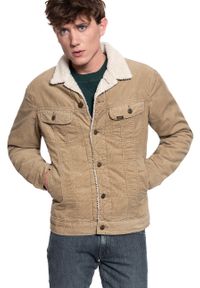 Lee - KURTKA ZIMOWA LEE SHERPA RIDER ANTILOPE L87AFA30. Materiał: sztruks. Sezon: zima #9