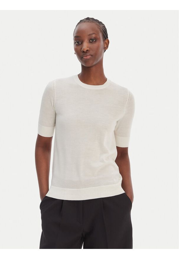 BOSS Sweter Farbella 50544996 Beżowy Slim Fit. Kolor: beżowy. Materiał: wełna