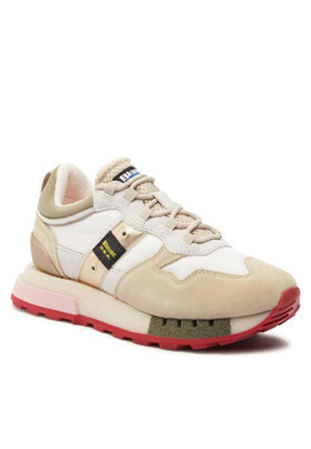 Blauer Sneakersy F3HOUMA01/COS Écru. Materiał: materiał