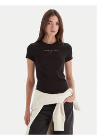 Tommy Jeans T-Shirt Bling Linear DW0DW21550 Czarny Slim Fit. Kolor: czarny. Materiał: bawełna #1