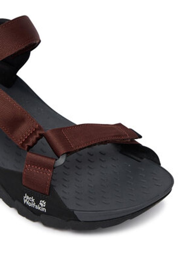 Jack Wolfskin Sandały Ridge A65589 Brązowy ciemny. Kolor: brązowy. Materiał: materiał