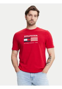 TOMMY HILFIGER - Tommy Hilfiger T-Shirt American Monotype MW0MW39843 Czerwony Regular Fit. Kolor: czerwony. Materiał: bawełna