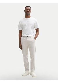 Tom Tailor Denim Spodnie materiałowe 1044843 Beżowy Tapered Fit. Kolor: beżowy. Materiał: bawełna #4