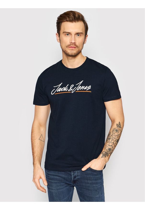 Jack & Jones - Jack&Jones T-Shirt Tons 12205107 Granatowy Regular Fit. Kolor: niebieski. Materiał: syntetyk