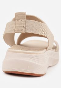 Born2be - Beżowe Sportowe Sandały na Grubej Podeszwie z Elastyczną Cholewką i Piankową Wkładką Nicthil. Okazja: na co dzień. Zapięcie: bez zapięcia. Kolor: beżowy. Materiał: jeans. Sezon: lato. Styl: sportowy #2