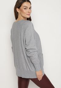 Born2be - Szary Sweter z Wiskozą i Kieszeniami Everina. Okazja: na co dzień. Kolor: szary. Materiał: wiskoza. Styl: klasyczny, elegancki, casual #5