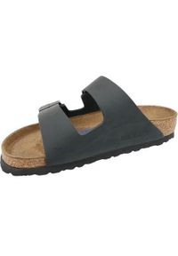 Klapki męskie Birkenstock Arizona. Zapięcie: bez zapięcia. Kolor: czarny. Materiał: skóra. Szerokość cholewki: normalna. Sport: turystyka piesza