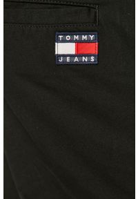 Tommy Jeans Spodnie męskie kolor czarny. Okazja: na co dzień. Kolor: czarny. Materiał: bawełna, tkanina. Wzór: gładki. Styl: casual