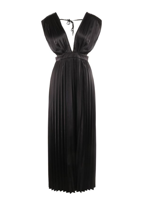 Born2be - Czarna Sukienka Aedice. Typ kołnierza: dekolt w kształcie V. Kolor: czarny. Długość rękawa: na ramiączkach. Typ sukienki: rozkloszowane. Styl: elegancki. Długość: maxi