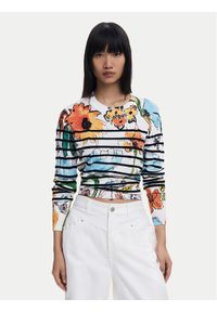 Desigual Sweter 25SWJF21 Kolorowy Regular Fit. Materiał: syntetyk. Wzór: kolorowy