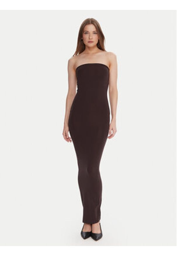 Wolford Sukienka wieczorowa 50795 Brązowy Slim Fit. Kolor: brązowy. Materiał: syntetyk. Styl: wizytowy
