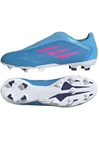 Adidas - Buty piłkarskie adidas X Speedflow.3 Ll Fg M GW7494 niebieskie niebieskie. Kolor: niebieski. Materiał: dzianina, syntetyk. Szerokość cholewki: normalna. Sport: piłka nożna