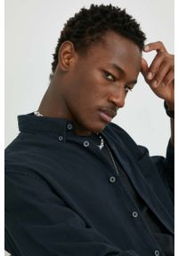 Marc O'Polo koszula męska kolor granatowy relaxed z kołnierzykiem button-down. Typ kołnierza: button down, polo. Kolor: niebieski. Materiał: bawełna #6