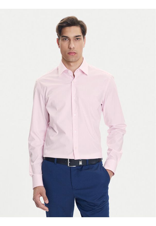 BOSS Koszula H-Hank 50469345 Różowy Slim Fit. Kolor: różowy. Materiał: bawełna