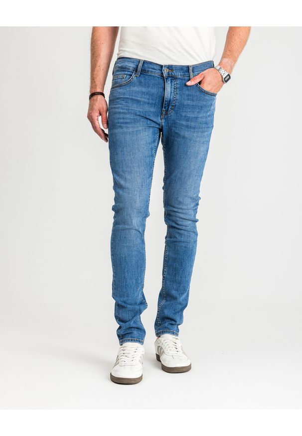 Męskie Spodnie Jeansowe Mustang Style Frisco Skinny Denim Blue 1017117 5000 682