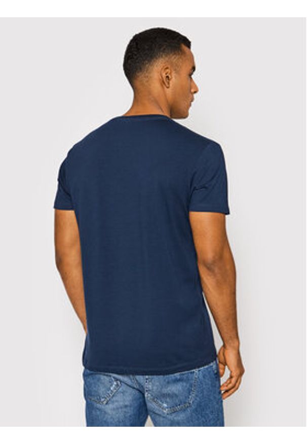 Pepe Jeans T-Shirt Original PM508210 Granatowy Slim Fit. Kolor: niebieski. Materiał: bawełna